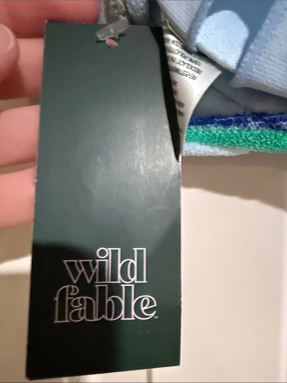 wild fable blue and green bikini top